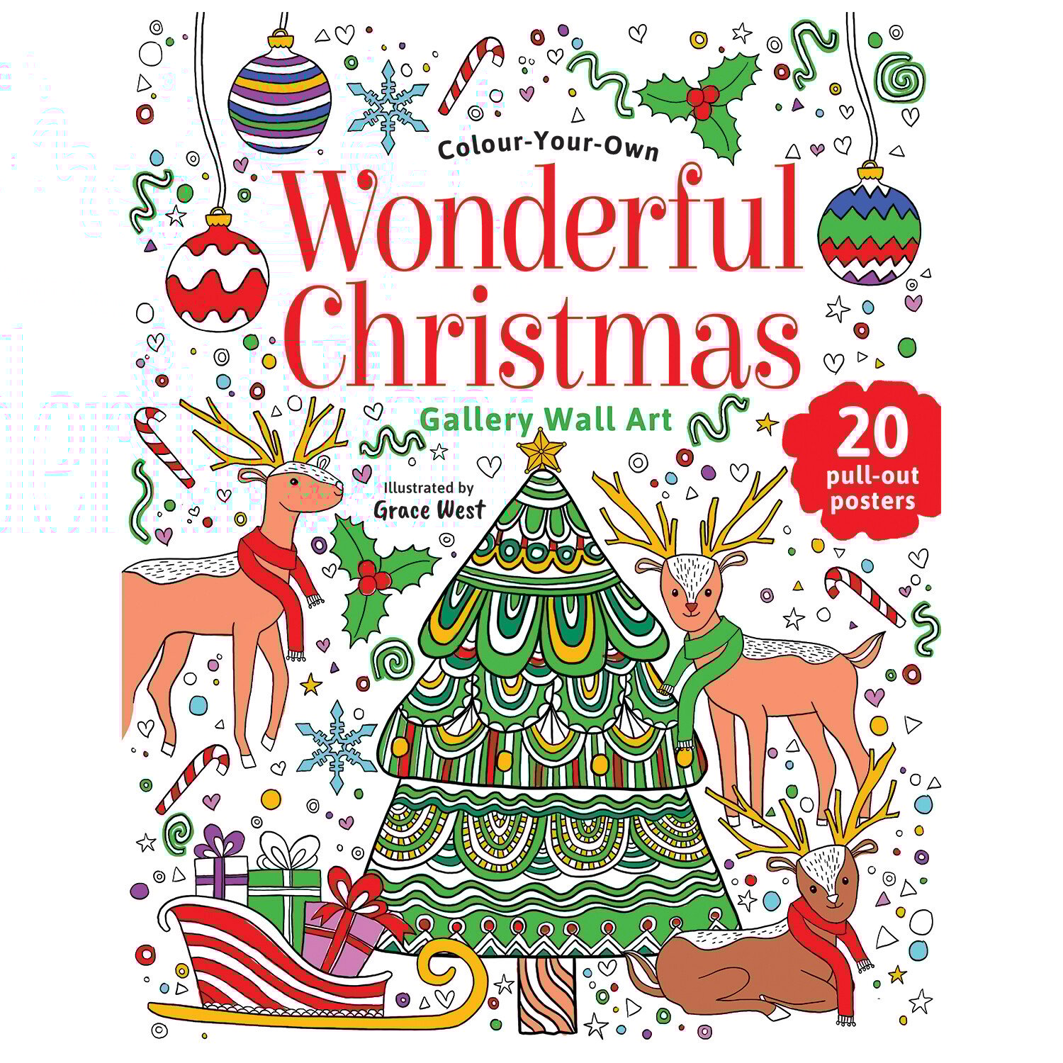 Colour Your Own Wonderful Christmas Wall Art Image