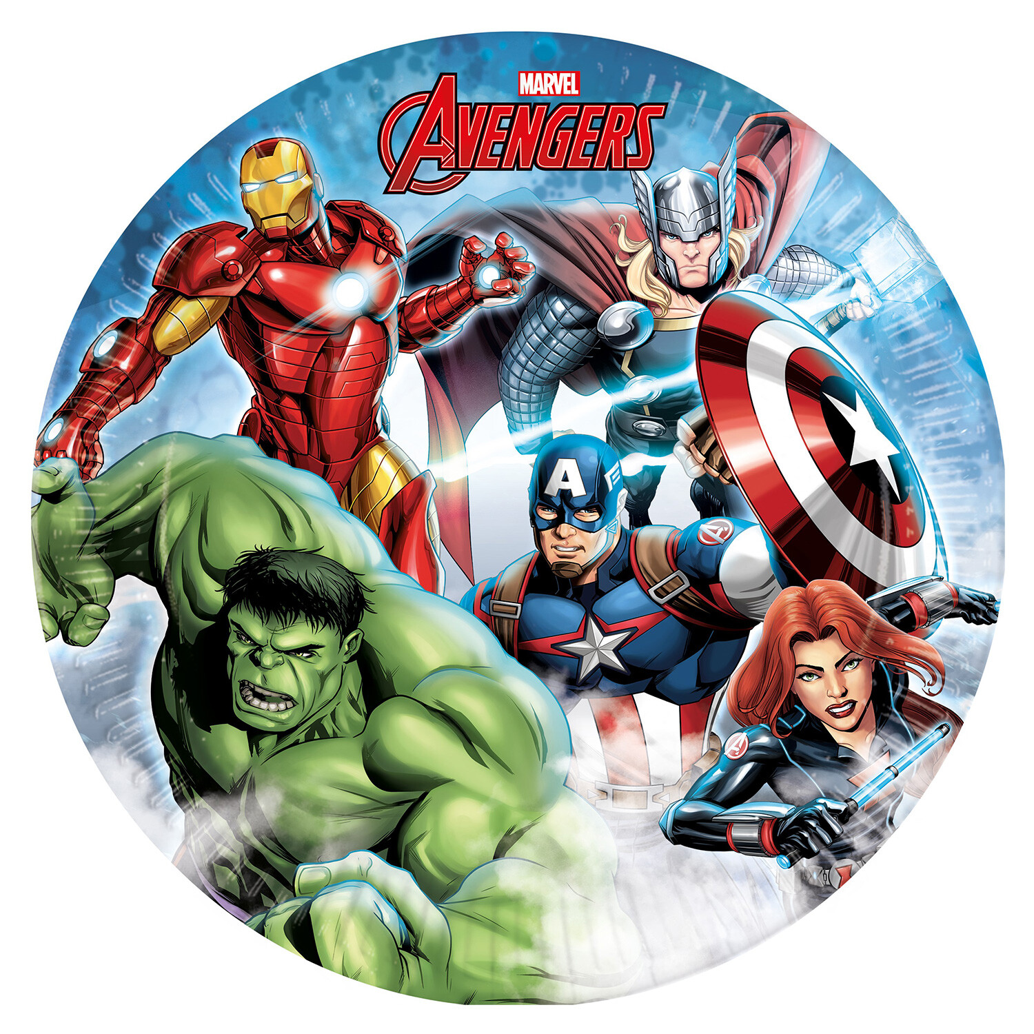 Pack of 8 Avengers Paper Plates - Blue Image
