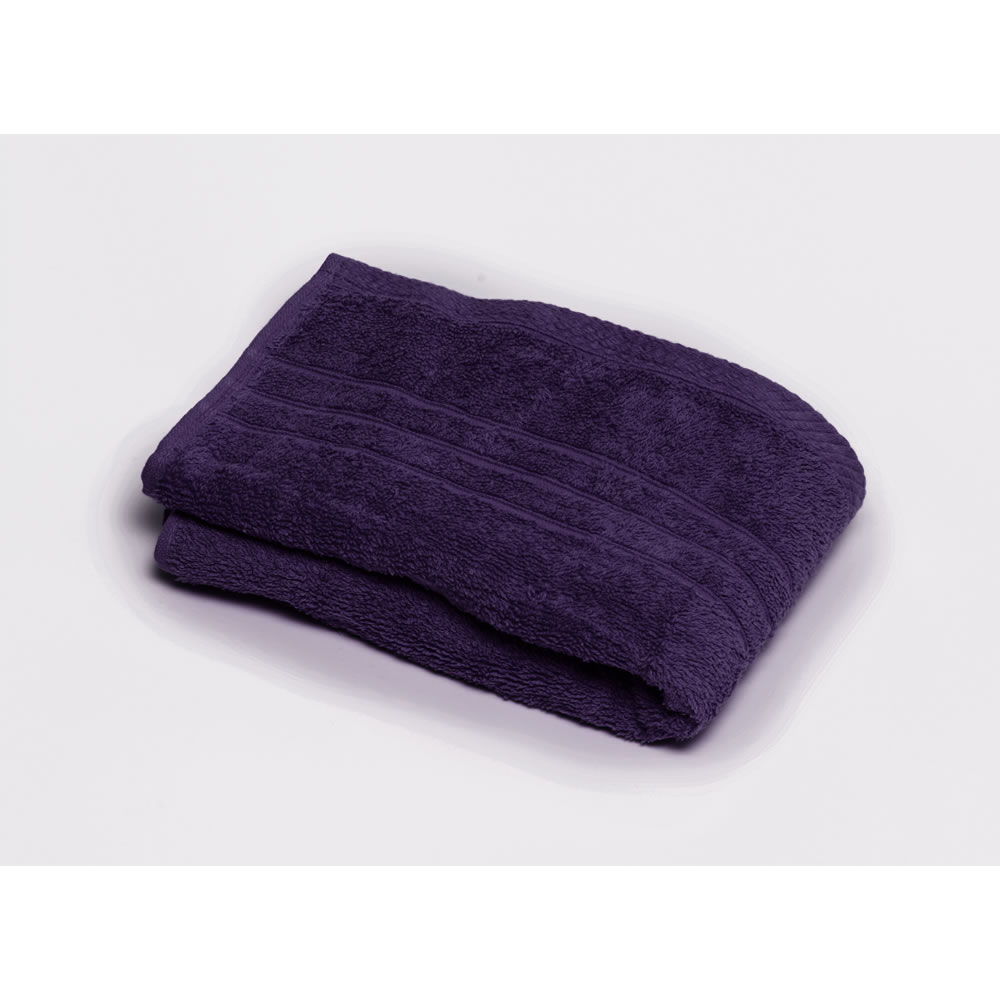 Wilko Purple 100% Cotton Hand Towel Image 1