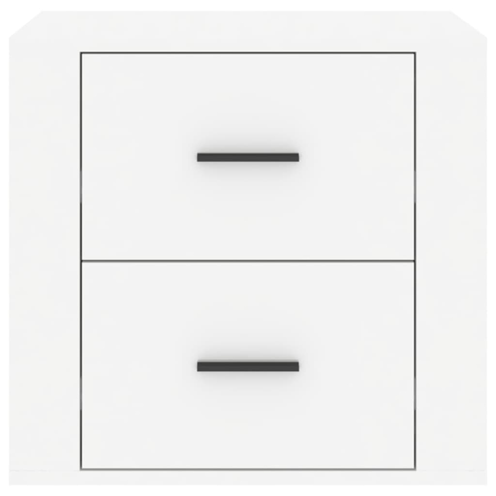 vidaXL 2 Drawer High Gloss White Bedside Cabinet Image 6
