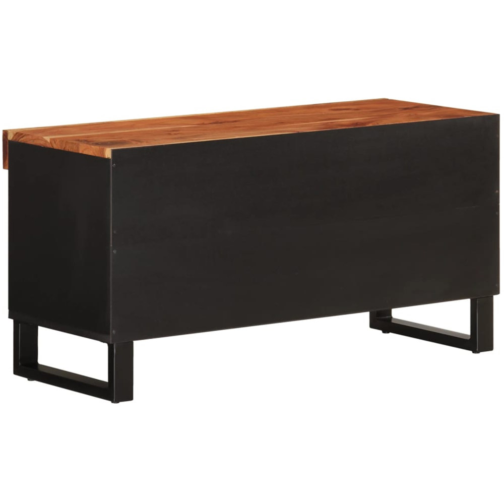 vidaXL 2 Open Shelf Brown Solid Wood Acacia TV Cabinet Image 5