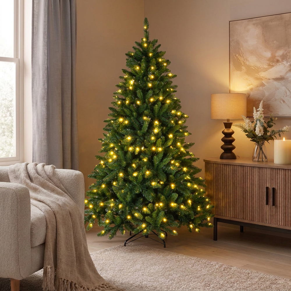 Hatherleigh Pre-Lit Fir Tree Green 7ft Image 2