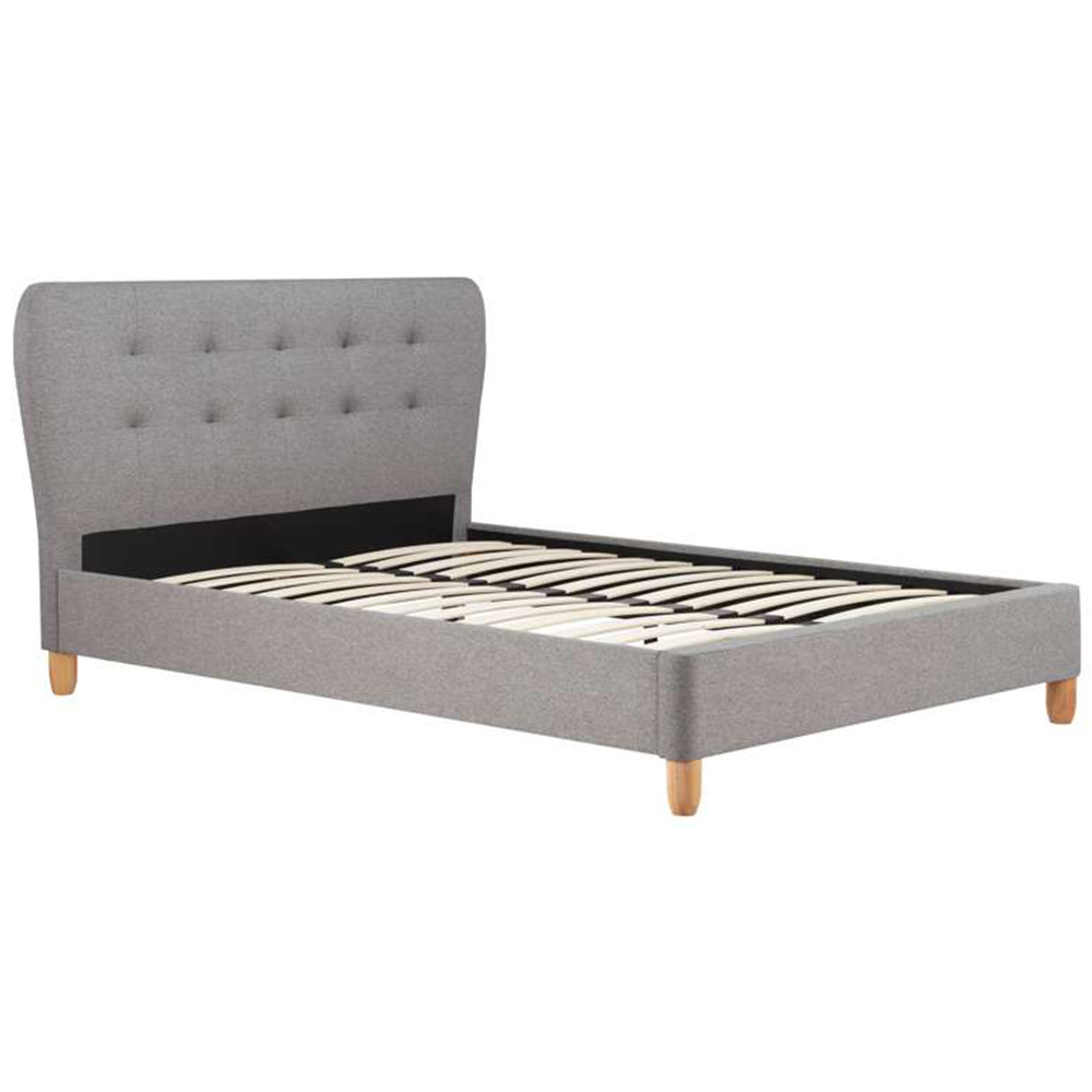 Stockholm Double Grey Fabric Bed Image 2