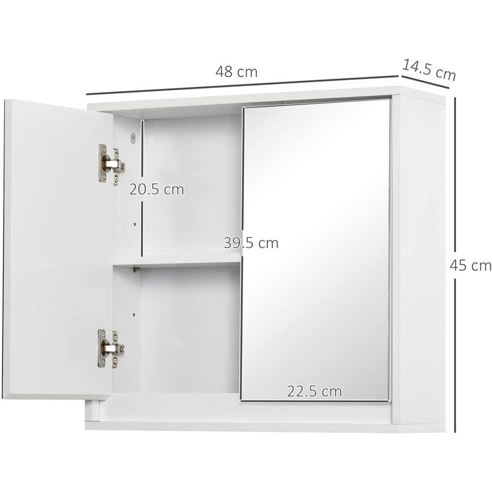 HOMCOM White Wall Mounted Mirror Bathroom Cabinet Image 7
