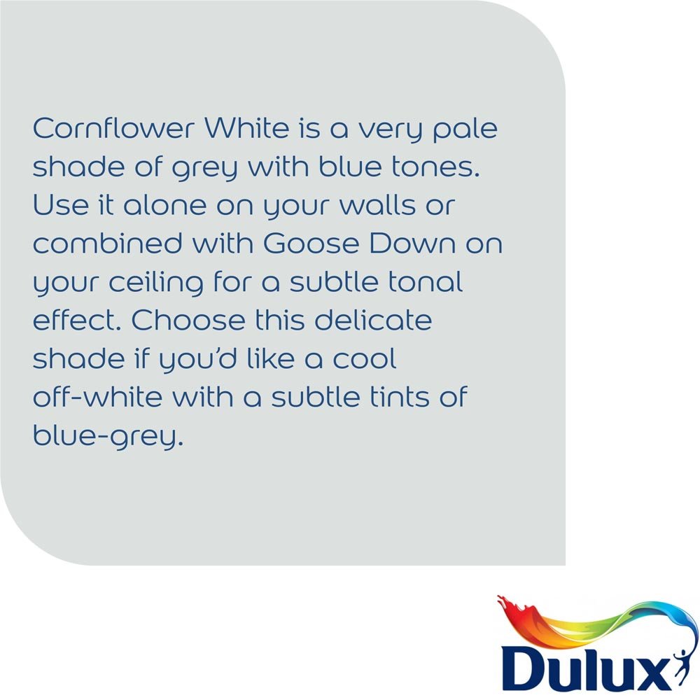 Dulux Walls & Ceilings Cornflower White Silk Emulsion Paint 2.5L Image 5