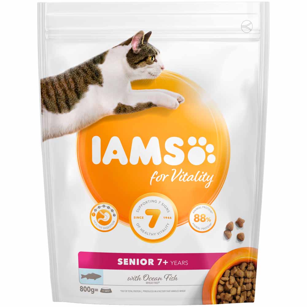 IAMS Vitality Ocean Fish Senior Dry Cat Food 800g Image 2