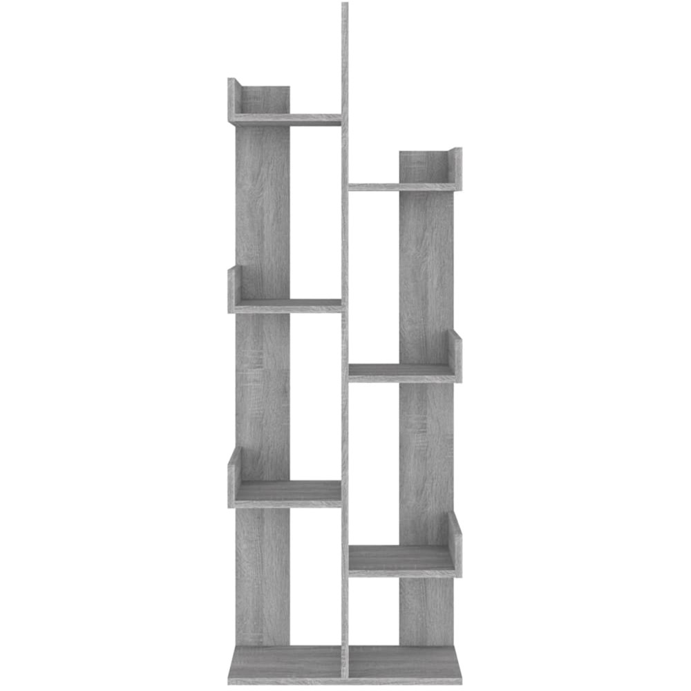 vidaXL 8 Shelf Sonoma Grey Tree Bookcase Image 3