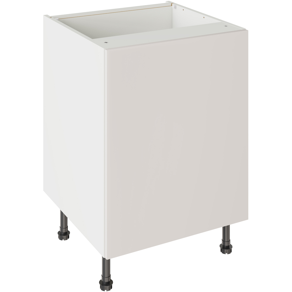 Kitchen Kit Slab Gloss Light Grey Base Kitchen Cabinet Flatpack 600mm Image 1