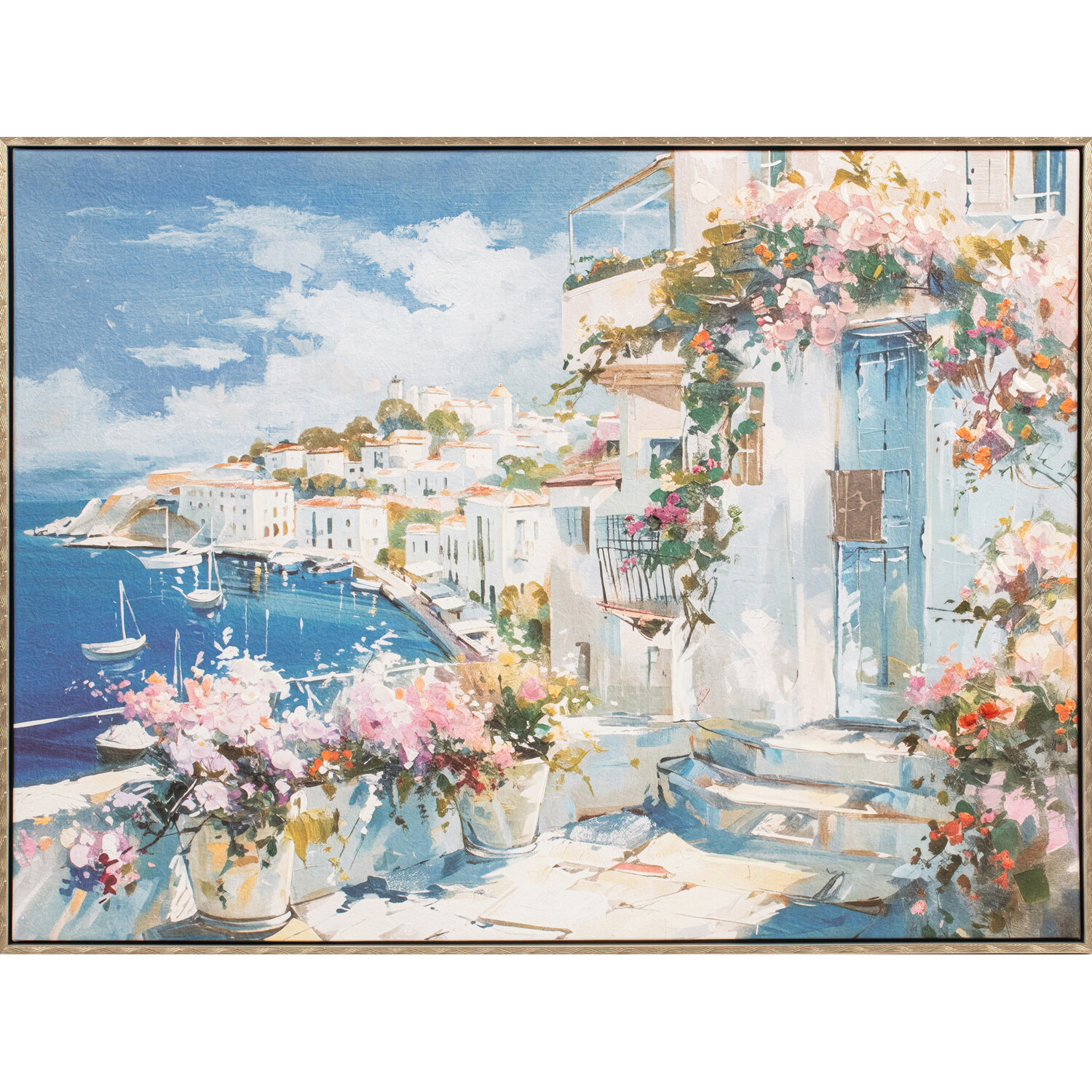 Santorini Paradise Gel Canvas Blue Image 1
