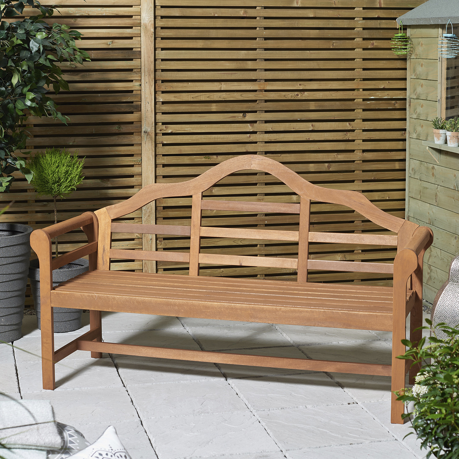 Malay Lutyens Timber Garden Bench Image 1