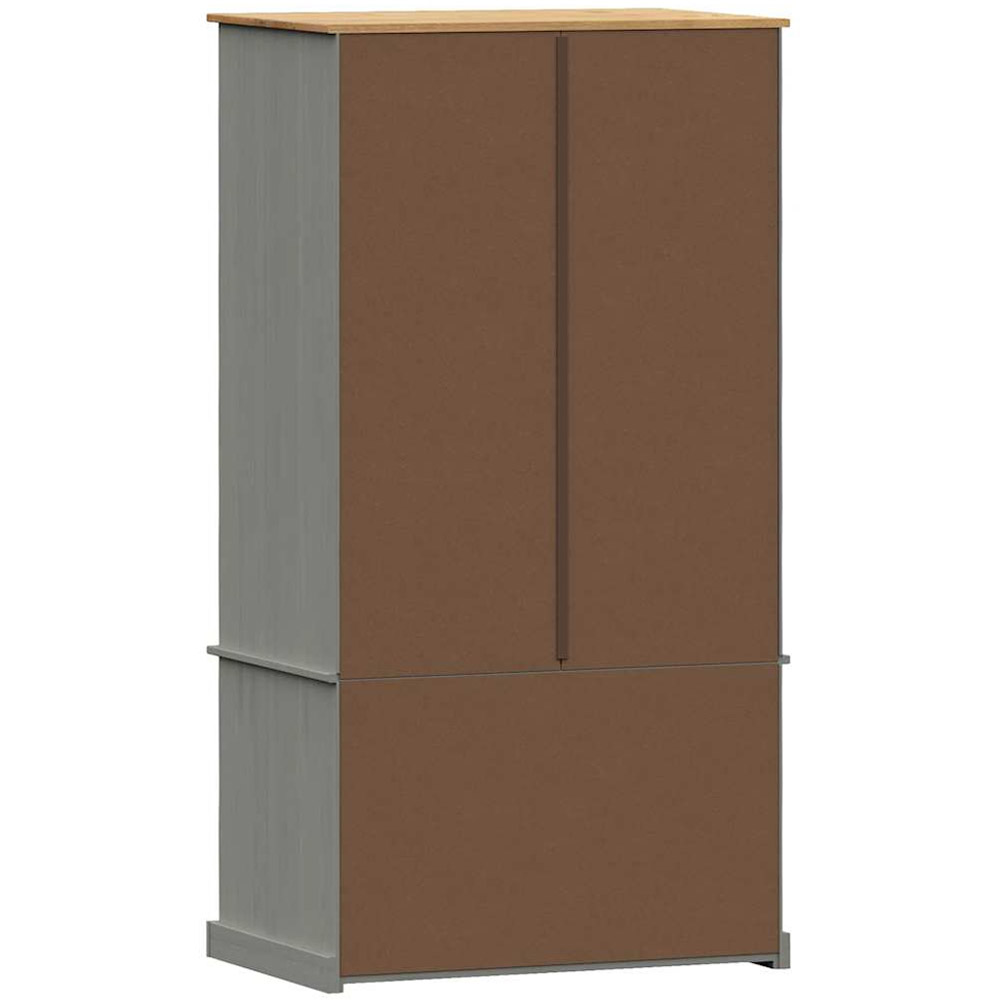 vidaXL Vigo 2 Door 2 Drawer Grey Solid Wood Pine Wardrobe Image 6
