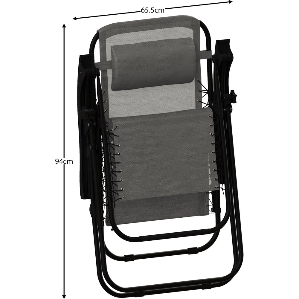 Garden Vida Set of 2 Grey Zero Gravity Chair Image 9