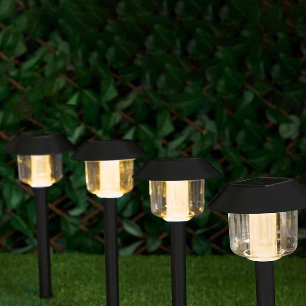 Wilko 4 Pack Round Post Garden Solar Light Markers Wilko