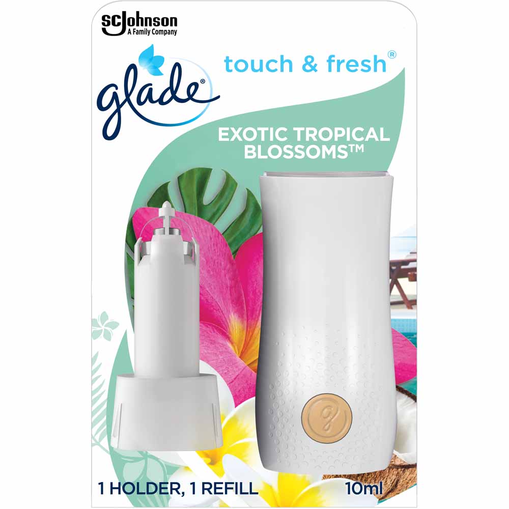 Glade Touch and Fresh Holder & Refill Tropical Blossoms Air Freshener 10ml  - wilko