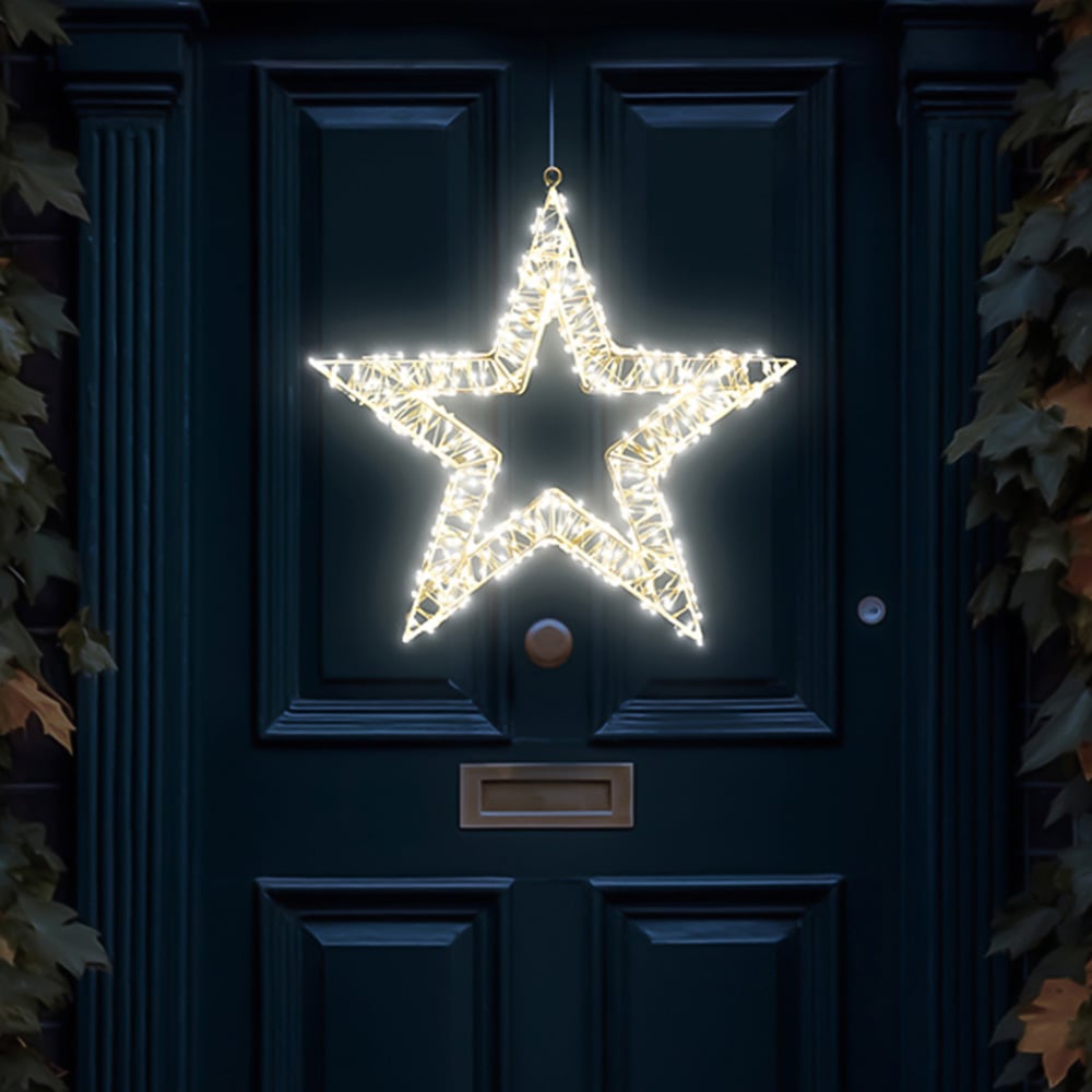 Xmas Haus LED Warm White Star Wreath 50cm Image 4