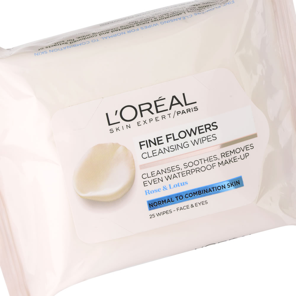 L’Oréal Paris Skin Expert Fine Flowers Cleansing Wipes 25 pack Image 2