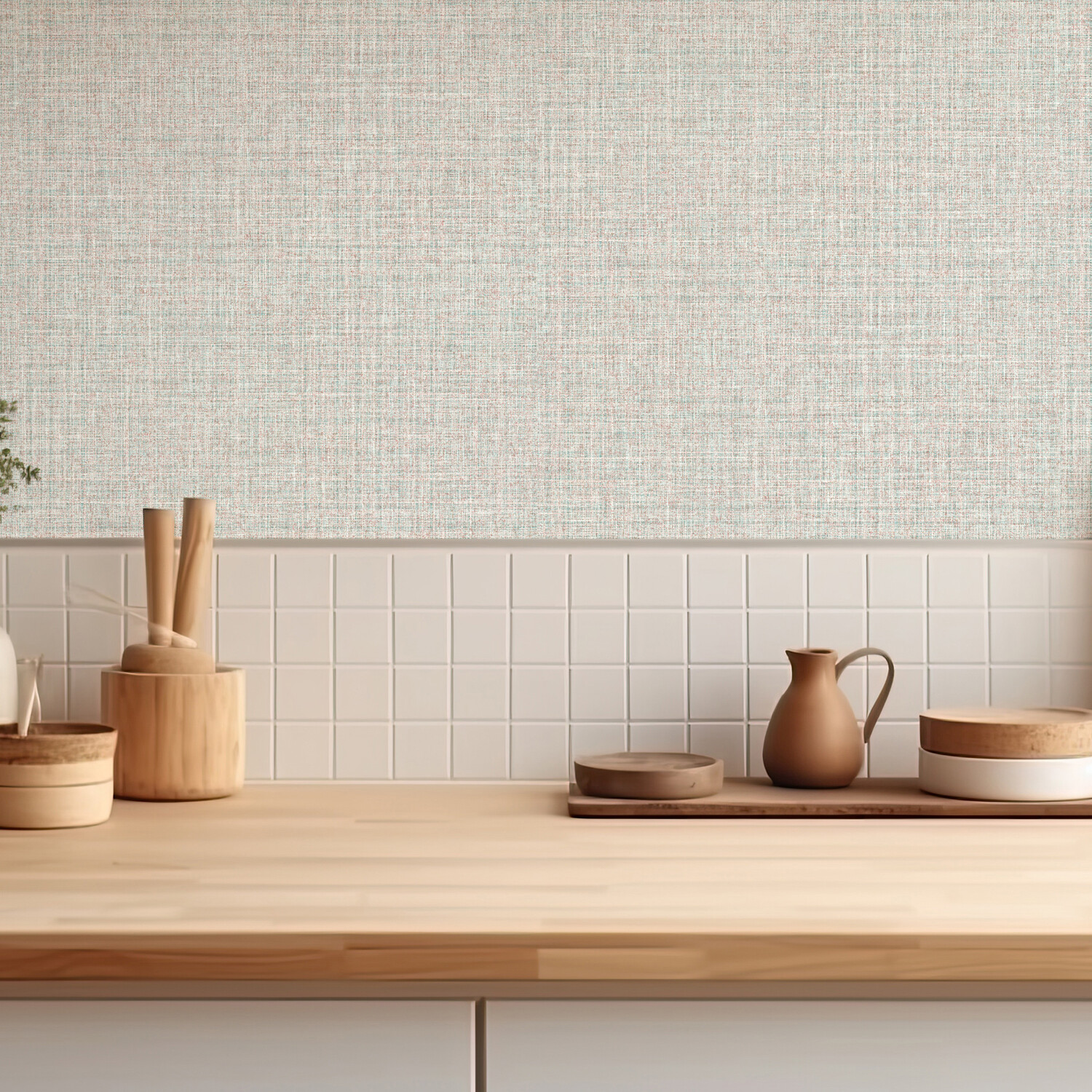 Woven Texture Wallpaper - Warm Grey Image 5