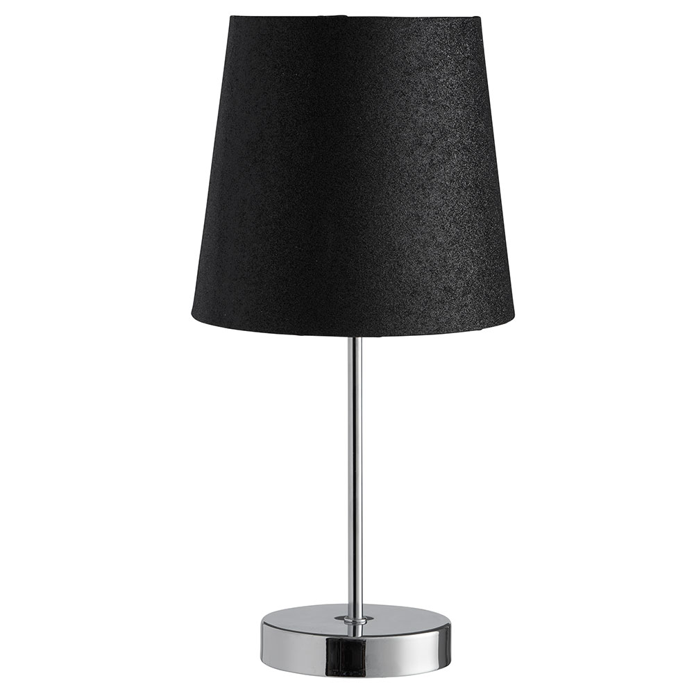 Wilko Black Glitter Table Lamp Image 1