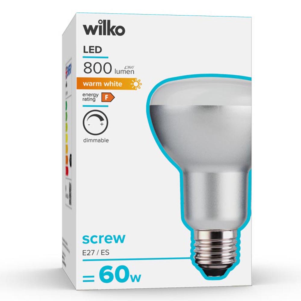 Wilko 1 pack Screw E27/ES LED 10W 800 Lumens R80 Spotlight Bulb Image 1