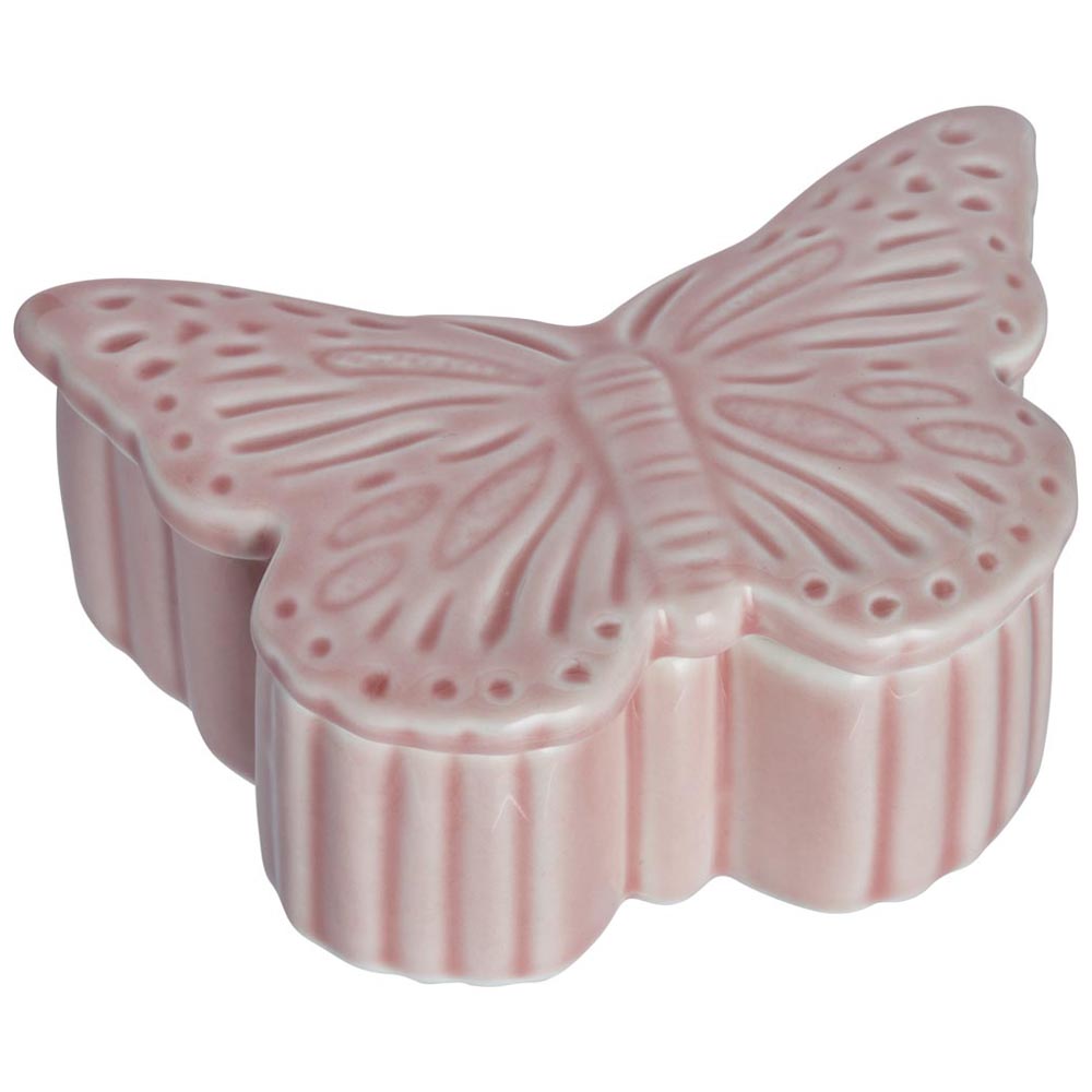 Wilko Pink Butterfly Trinket Dish Image 1