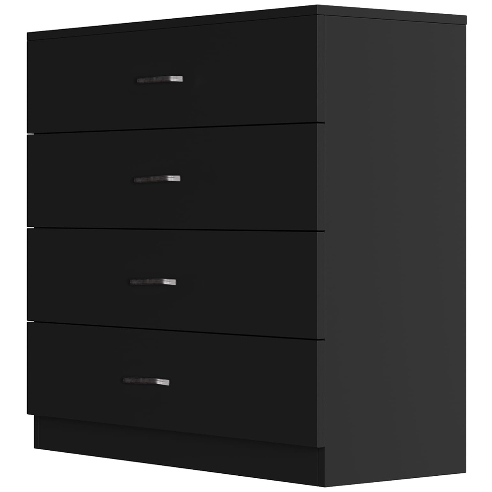 Alivio 4 Drawer Black Bedside Storage Cabinet Image 2