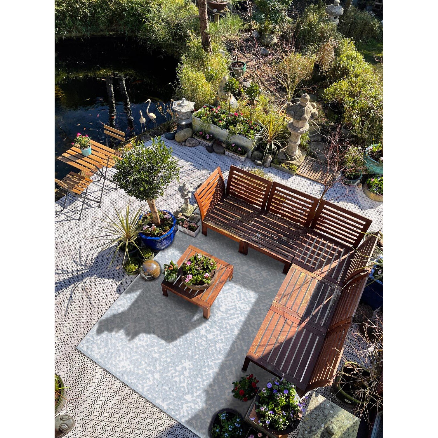 Athena Outdoor Rug - Feather Blue Image 3