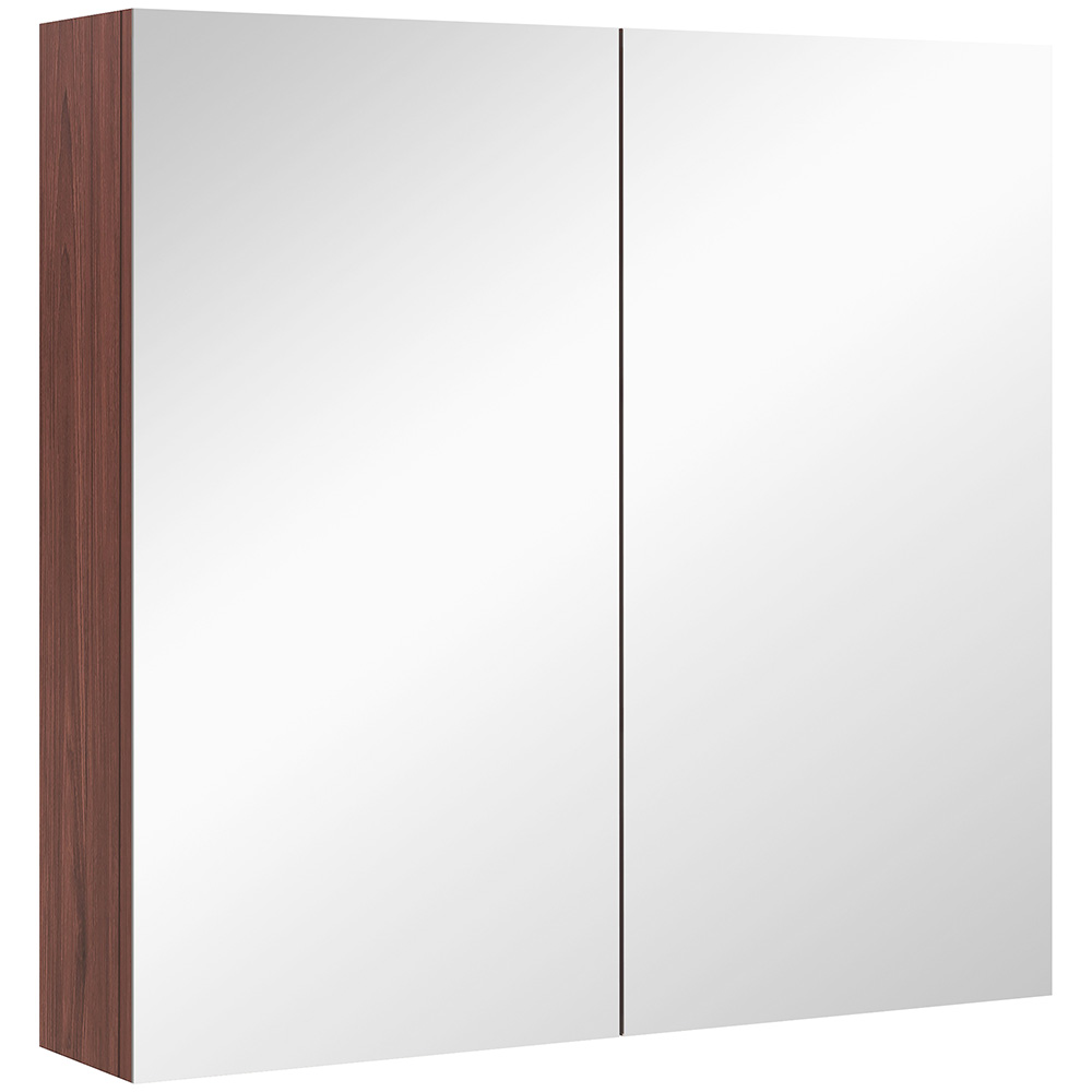 Kleankin Wood Effect 2 Door Mirror Bathroom Cabinet Image 2