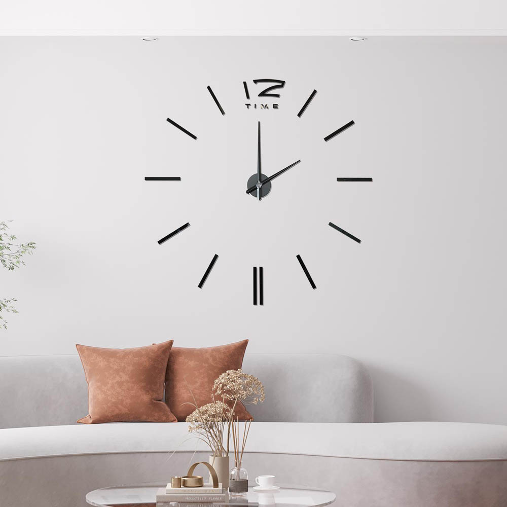 Walplus Black 3D Giant Wall Sticker Clock 130 x 130cm Image 2