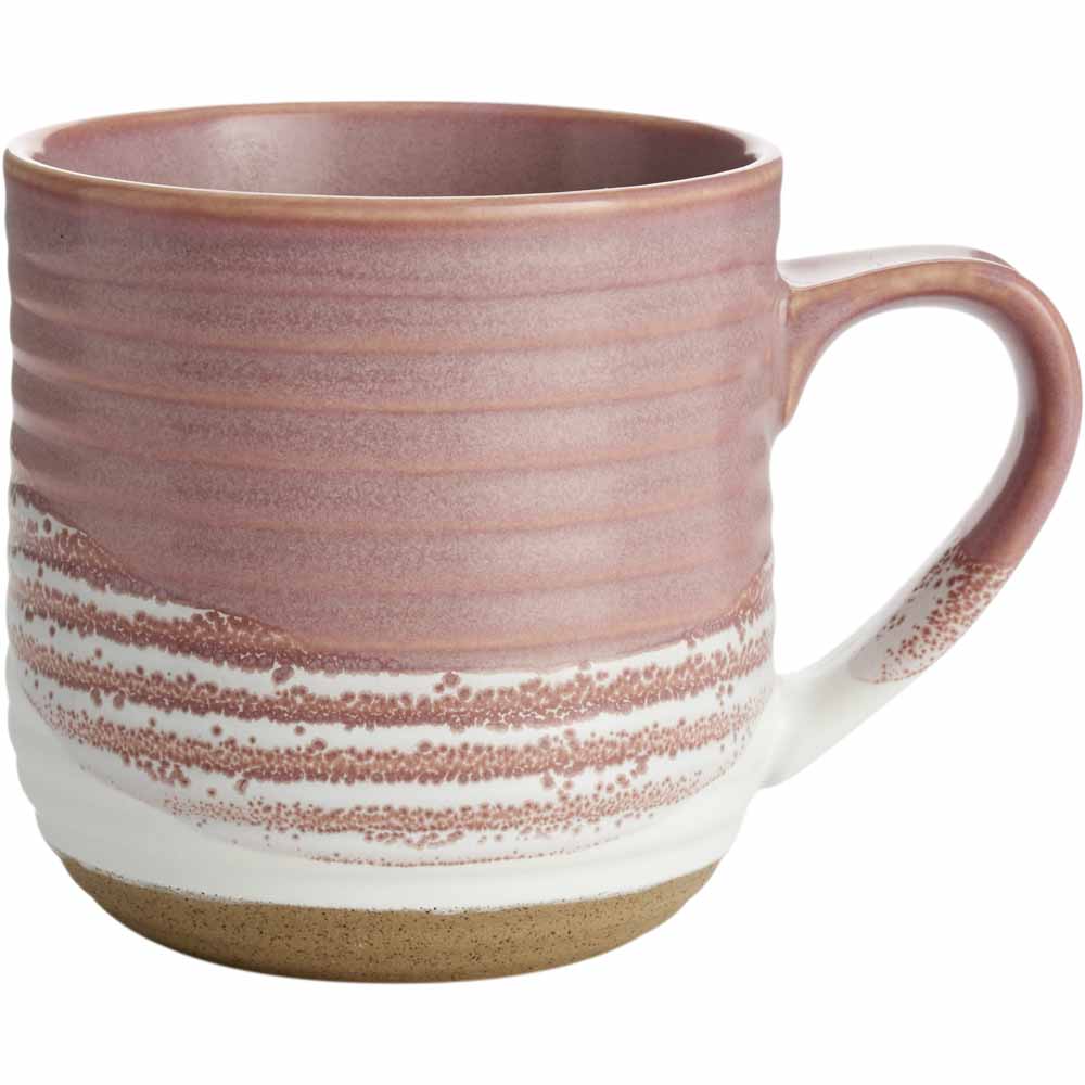 Wilko Pink Artisan Speckled Dipped Mug Image 1
