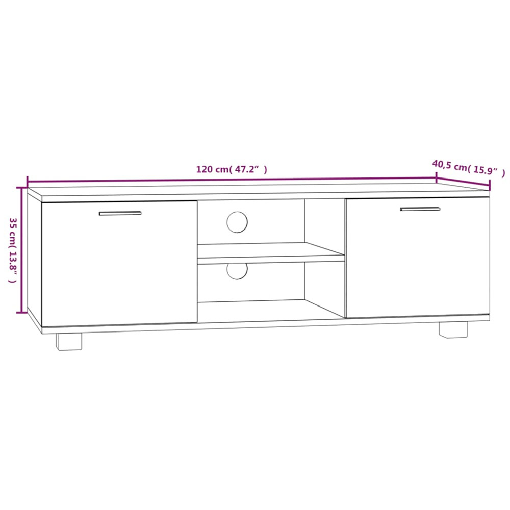 vidaXL 2 Door 2 Open Shelf Sonoma Oak TV Cabinet with Handles Image 8