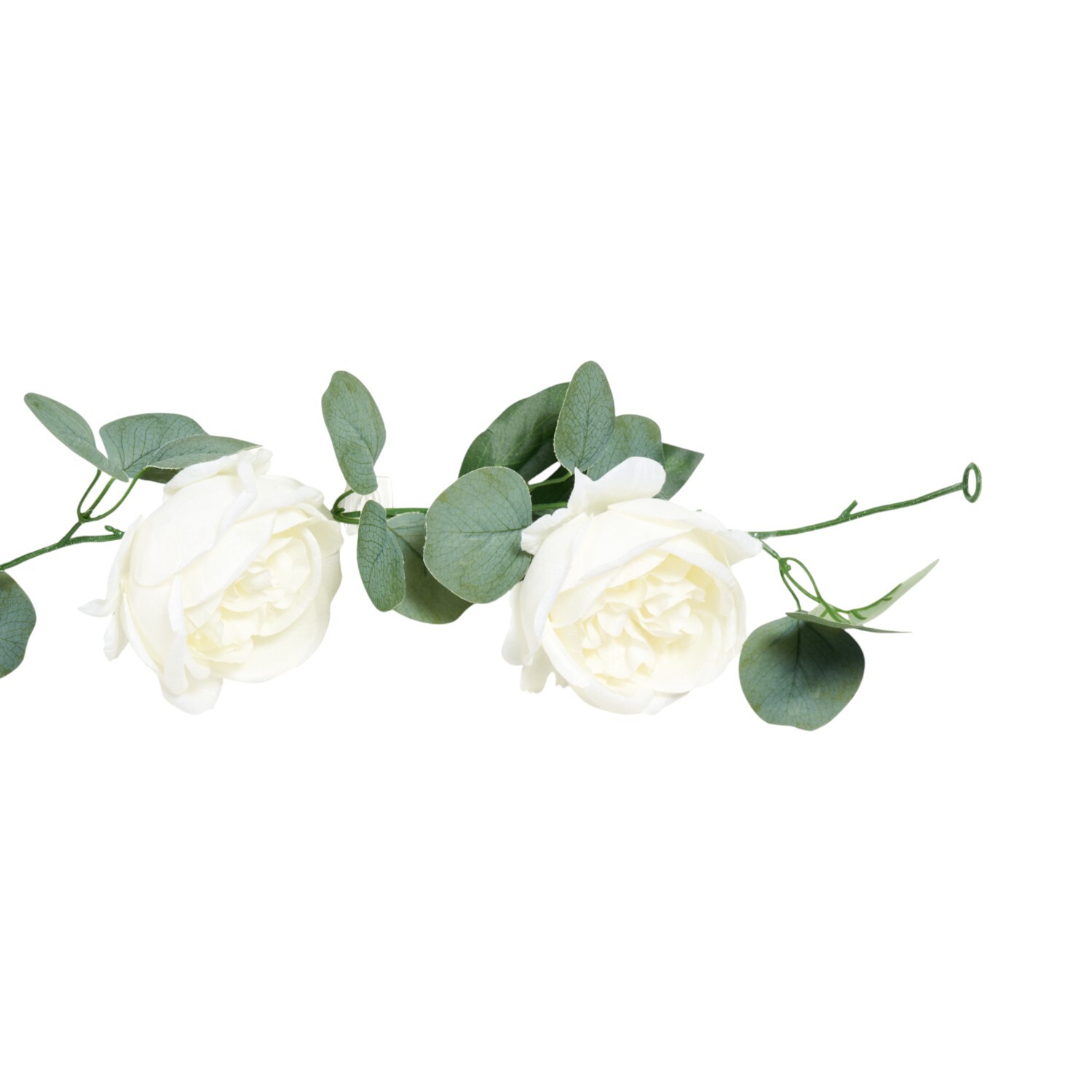 Artificial Big Rose Garland Ivory Image 4