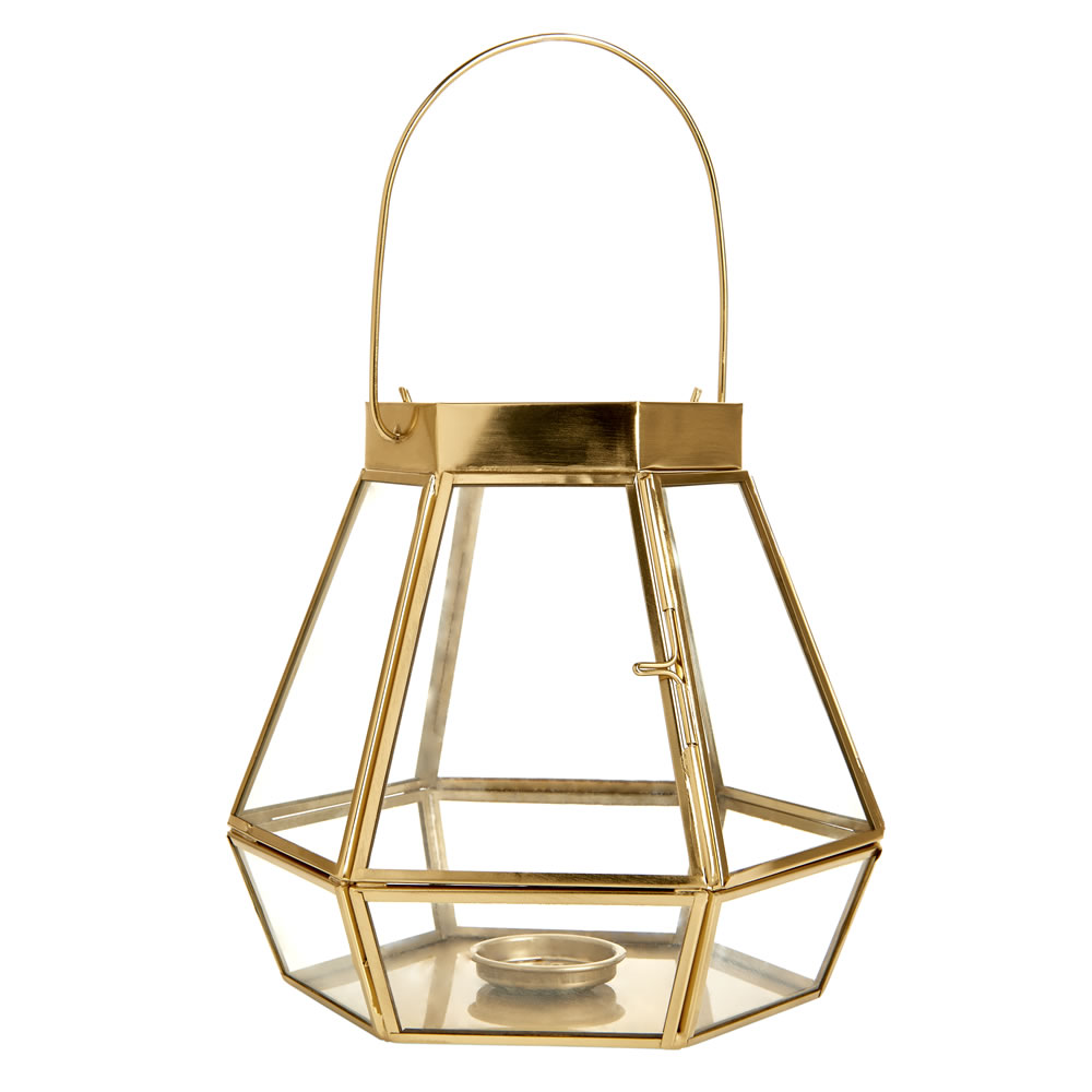 Wilko Glass and Metal Lantern Wilko