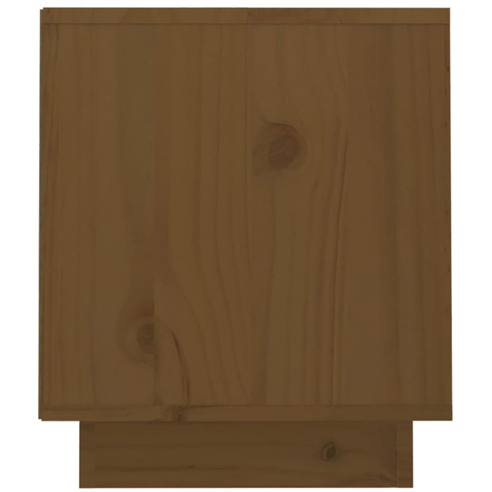 vidaXL Single Door 2 Open Shelf Honey Brown Solid Wood Pine TV Cabinet Image 8