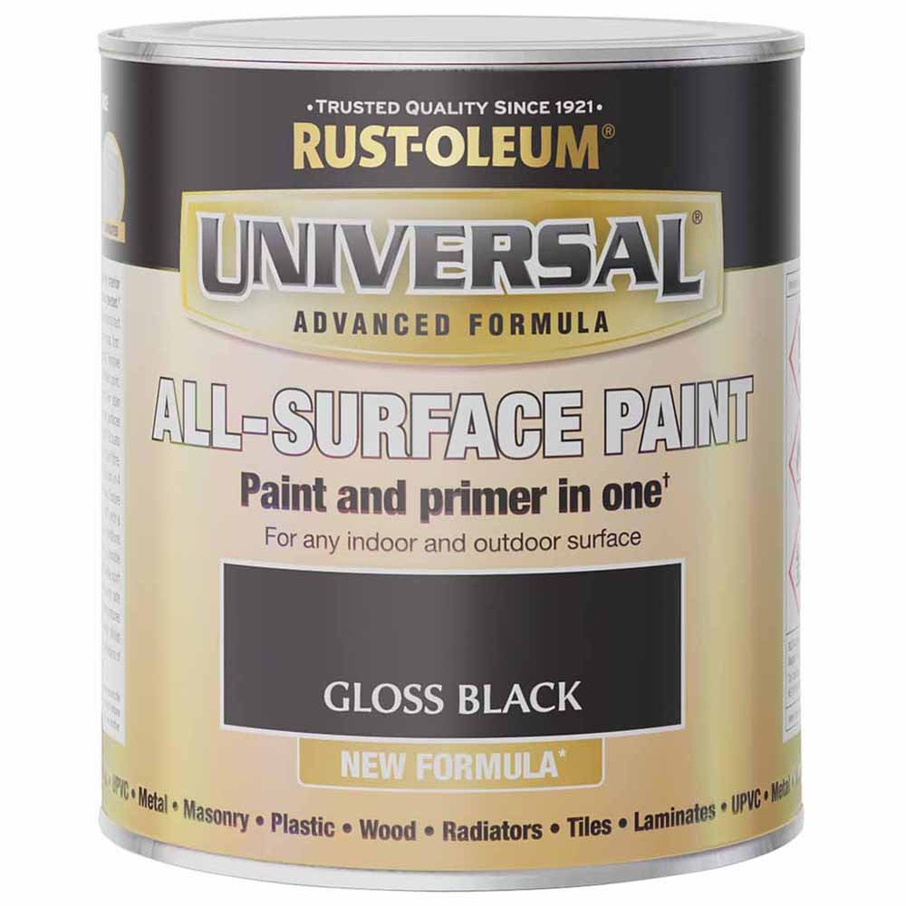 Rust-Oleum Universal Paint All Surface Gloss Black 750ml Image 2