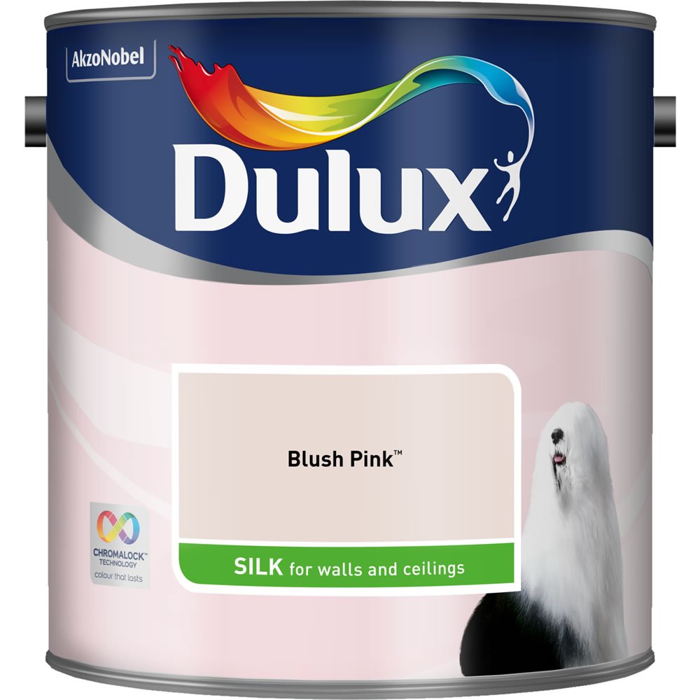 Dulux Walls & Ceilings Blush Pink Silk Emulsion Paint 2.5L Image 2
