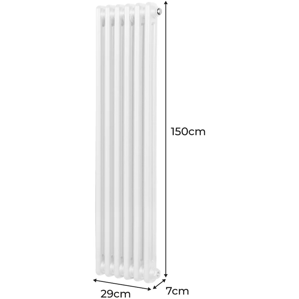Monster Shop 2791 BTU White Traditional 2 Column Radiator 1500 x 292mm Image 6