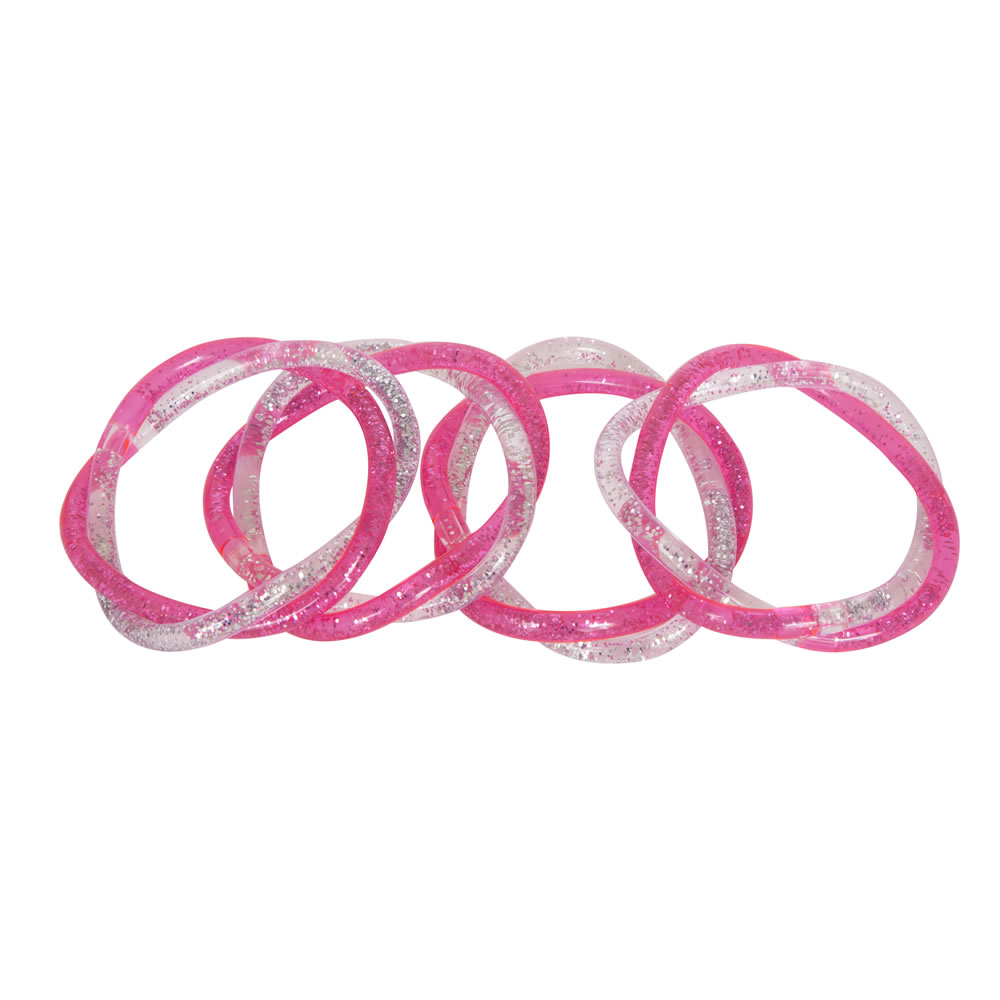 Pink Princess Glitter Bracelets Party Bag Favours 4 pack Image 2