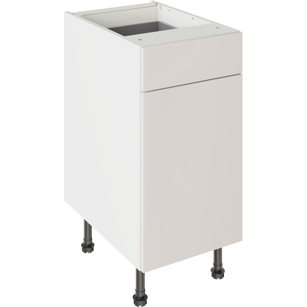Kitchen Kit Slab Supergloss Light Grey Drawerline Base Cabinet 400mm Image 1