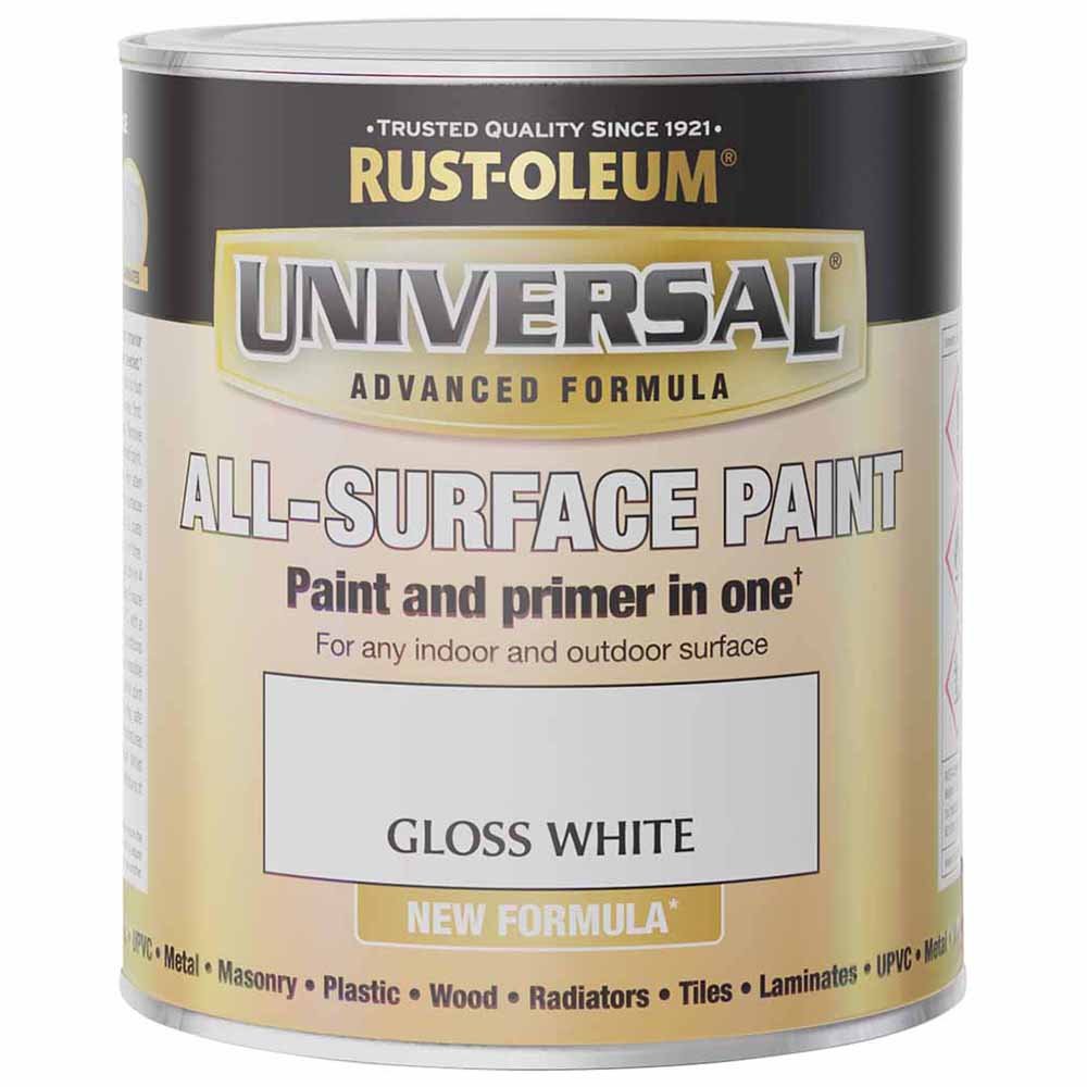 Rust-Oleum Universal Gloss White All Surface Paint 750ml Image 2