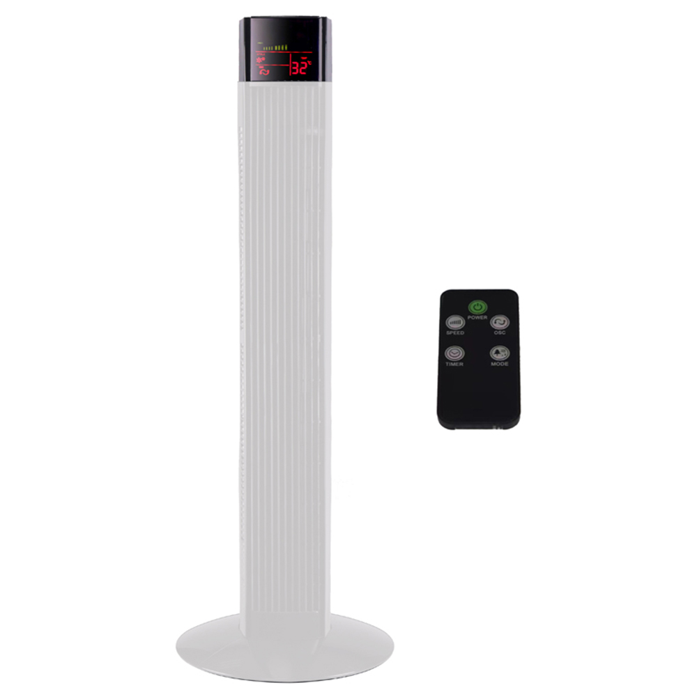 Neo White Free Standing Tower Fan with Remote Control 36 inch Image 3