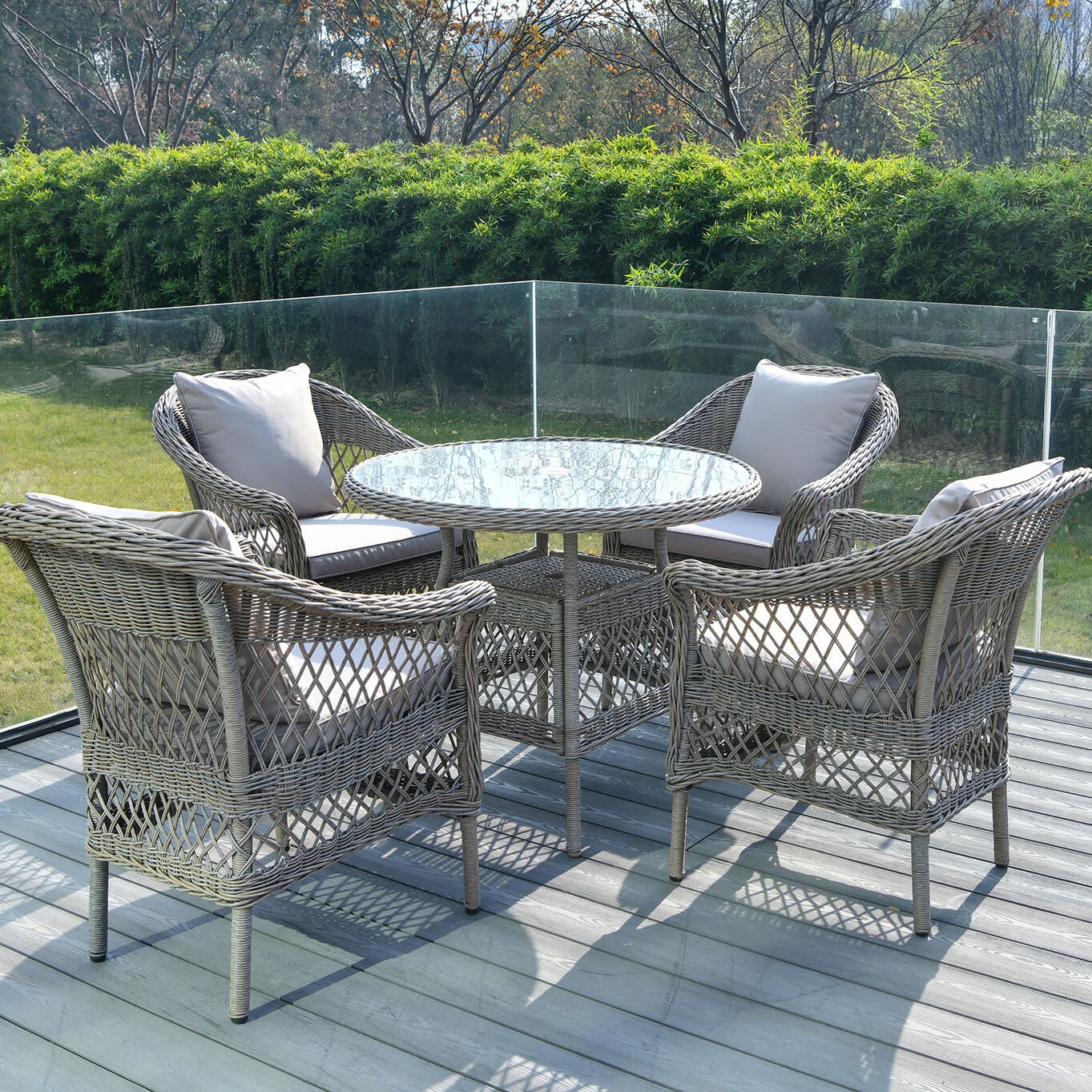 Granada 4 Seater Dining Set - Grey Image 1