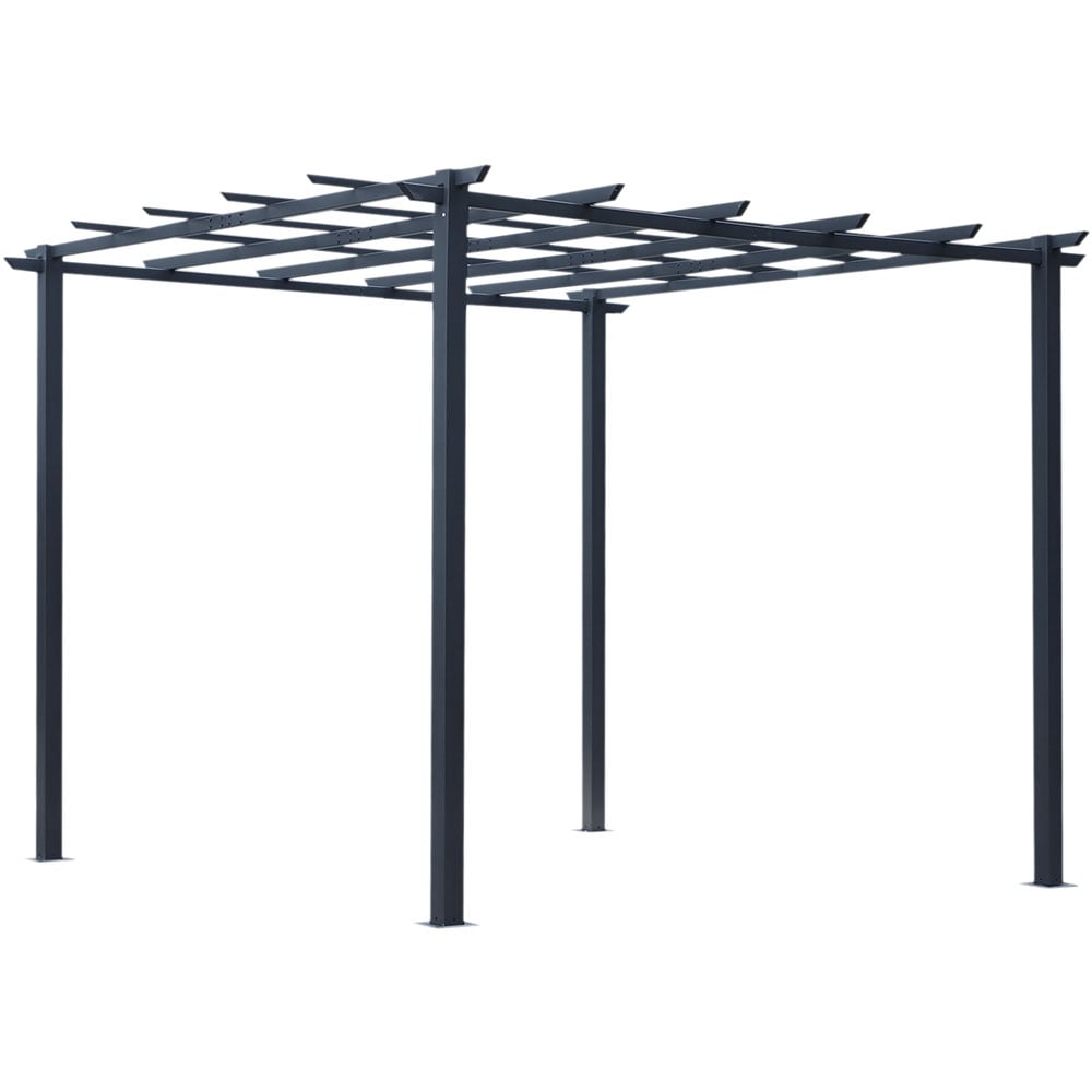 Outsunny 3 x 3m Black Metal Pergola Image 2