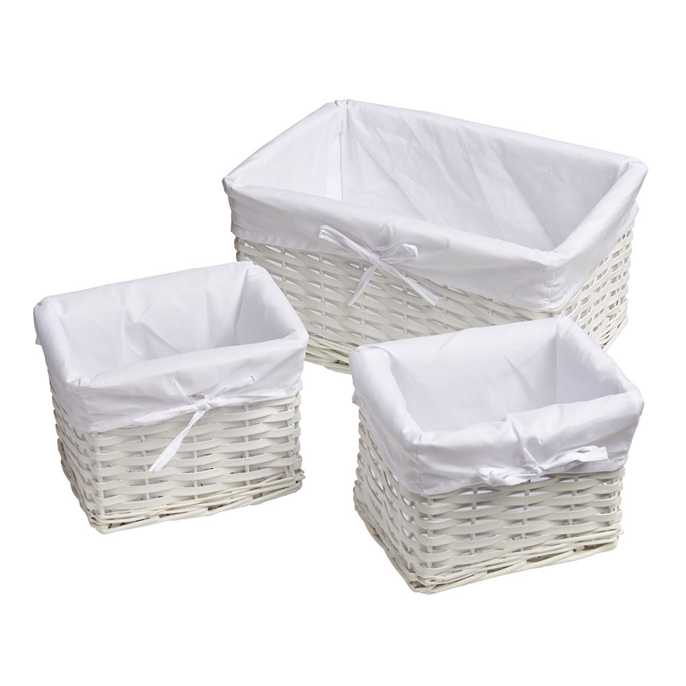 Wilko White Baskets Set of 3 Image 4