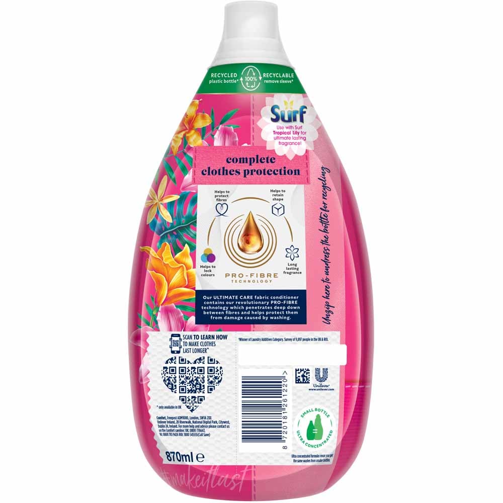 Comfort Ultimate Care Tropical Lily Fabric Conditioner 58 Washes Case of 6 x 870ml Image 3