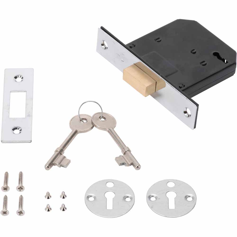 Wilko 3 Lever Mortice Deadlock 3in Image 2