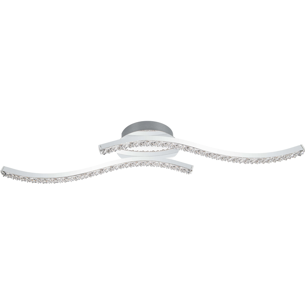 Cosylyte Kenworth 2 Light Chrome Wavy Beaded LED Ceiling Light Image 1