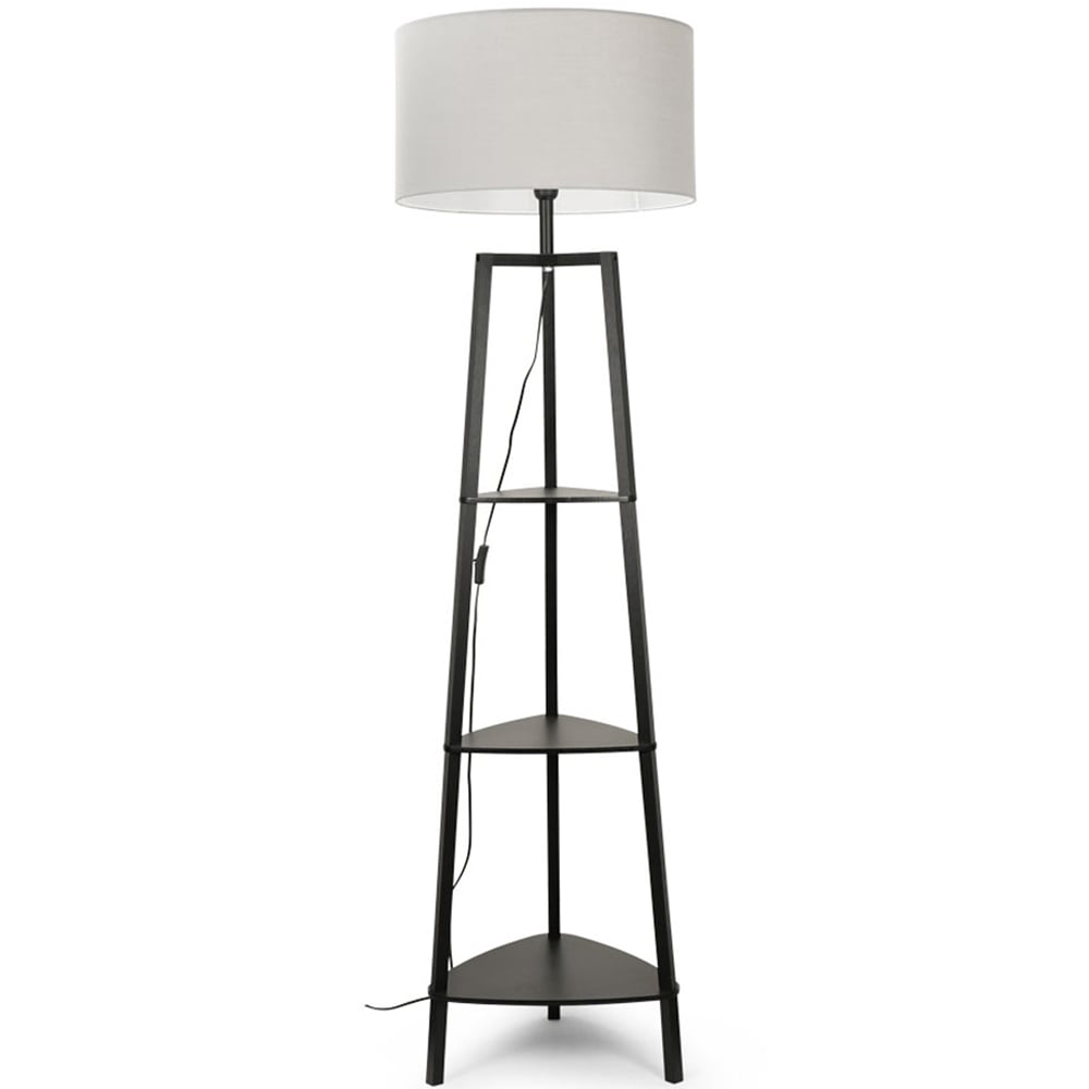 ValueLights Hiru 3 Shelf Black Floor Lamp Base Image 3