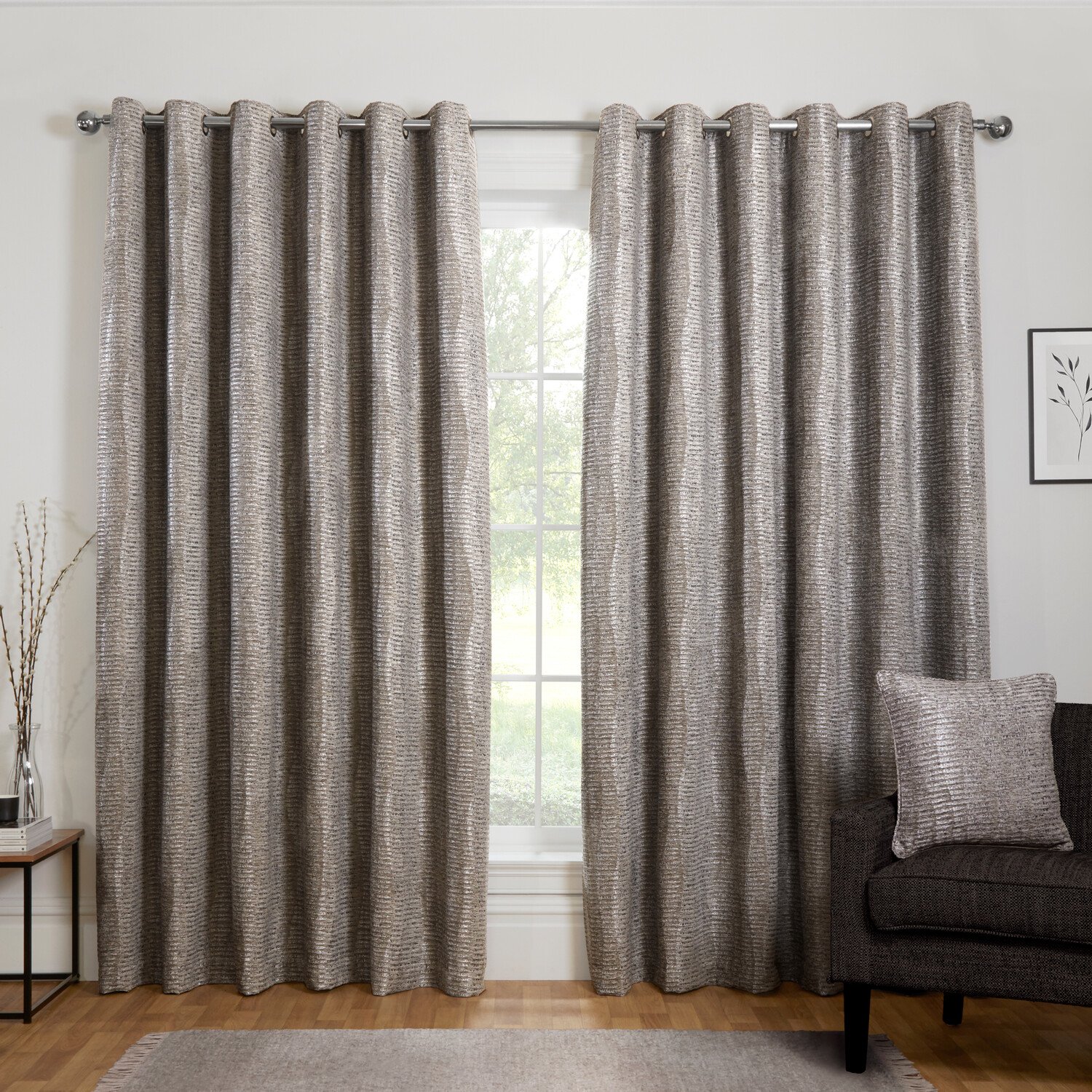 Kelston Eyelet CurtainSilver229cm Image 1