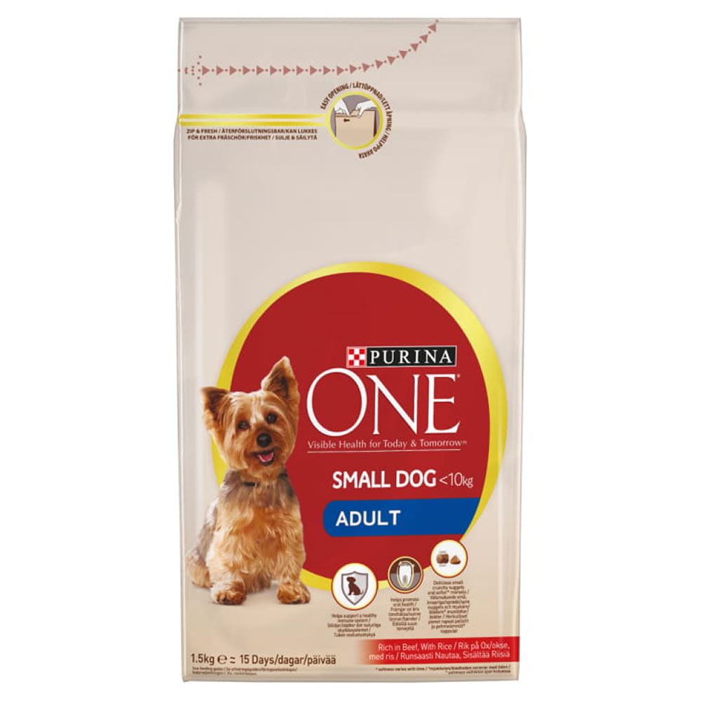 Purina One My Dog Is Dry Small Adult Dog Food Beef and Rice 1.5kg Image 2