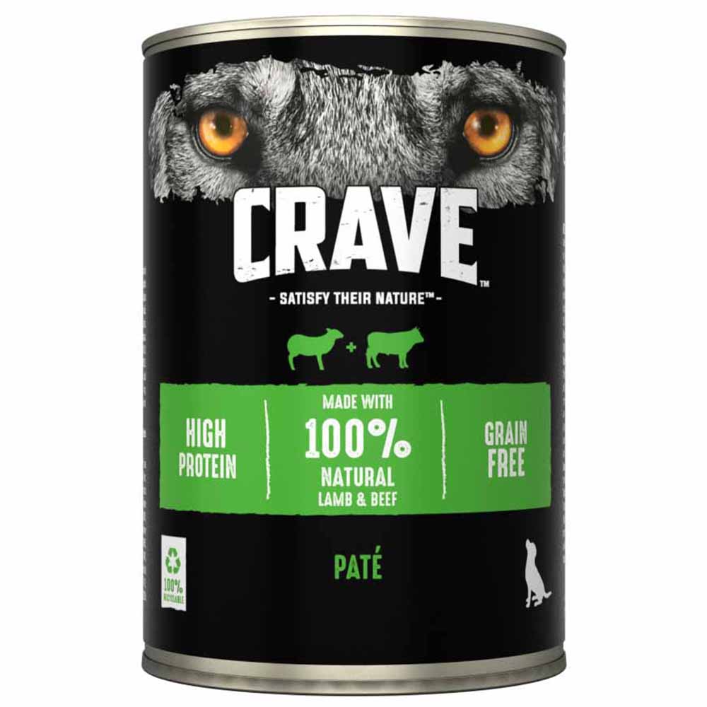 Crave Lamb and Beef in Loaf Adult Wet Dog Food Can 400g Image 2